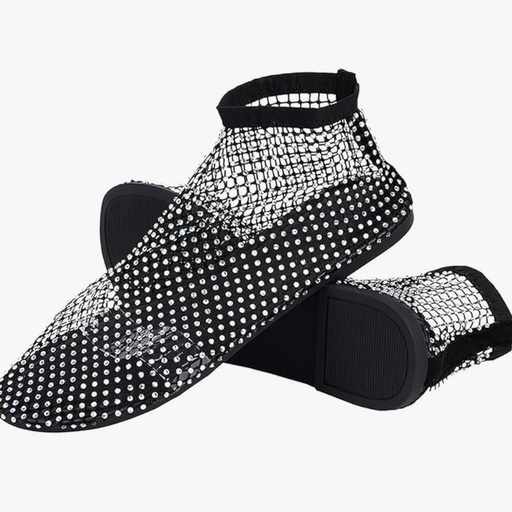 Rhinestone mesh shoes. Size US 8. EU 39. 
Worn once for photo shoot.